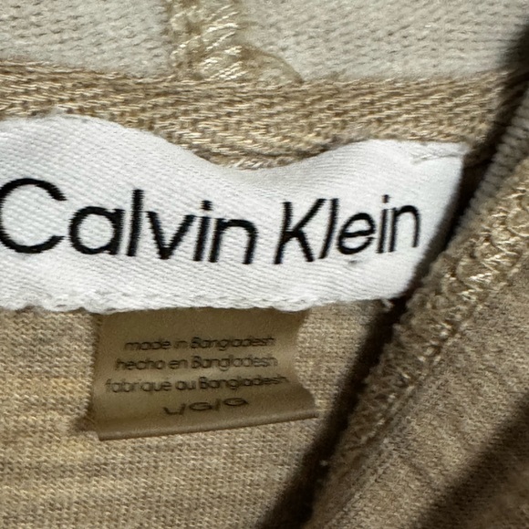 Calvin Klein Beige Hoodie with Metallic Gold Initials - Picture 2 of 4